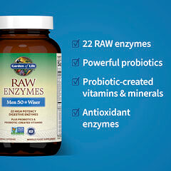 RAW Enzymes, Women 50 & Wiser, 90 Vegetarian Capsules
