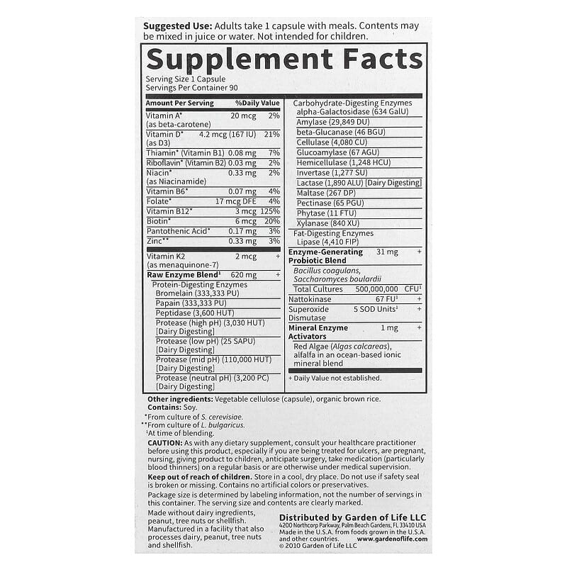 RAW Enzymes, Women 50 & Wiser, 90 Vegetarian Capsules