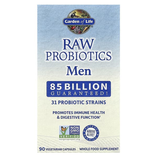 Garden of Life, RAW Probiotics, Men, 85 Billion, 90 Vegetarian Capsules (28.33 Billion per Capsule)