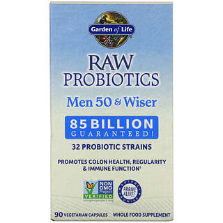 Garden of Life, RAW Probiotics 50+ 男性專用益生菌素食膠囊，850 億活性菌，90 粒裝
