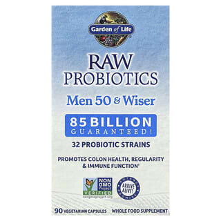 Garden of Life, 未加工益生菌，50 岁男性和明智者，90 粒素食胶囊
