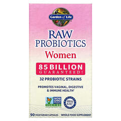 Garden of Life, RAW Probiotics, для женщин, 85 млрд КОЕ, 90 вегетарианских капсул