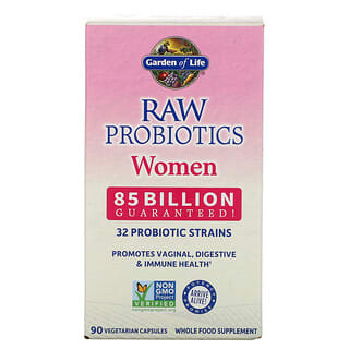 Garden of Life, RAW Probiotics, Mulheres, 85 Bilhões, 90 Cápsulas Vegetarianas