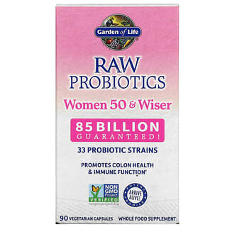 Garden of Life, RAW Probiotics, Mulheres acima dos 50, 90 Cápsulas Vegetarianas
