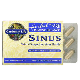 Garden of Life, Herbal Immune Balance, Sinus, 60 растительных капсул