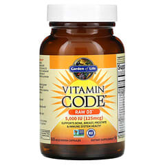 Garden of Life, Vitamin Code, RAW D3, 125 µg (5000 UI), 60 capsules végétariennes