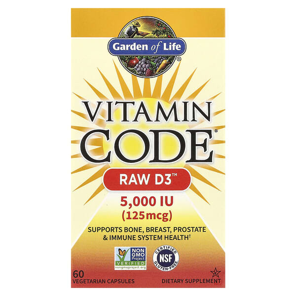 Vitamin Code®, RAW D3™, 125 mcg (5000 IU), 60 Vegetarian Capsules