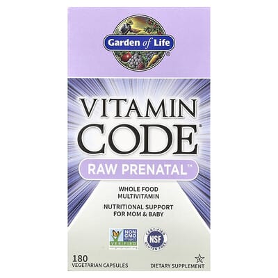 Garden of Life, Vitamin Code®, Raw Prenatal Nutrition™, 180 Vegetarian Capsules