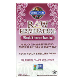 Garden of Life, RAW Resveratrol, 350 mg, 60 cápsulas veganas