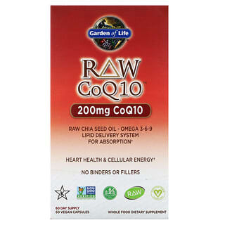 Garden of Life, RAW CoQ10, 200 mg, 60 capsules vegan