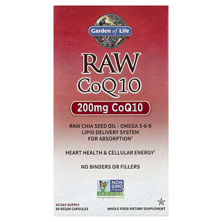 Garden of Life, RAW CoQ10, 200 mg, 60 vegane Kapseln