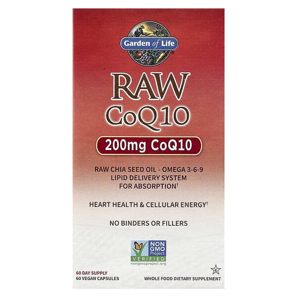 Garden of Life, RAW CoQ10, 200 mg, 60 Vegan Capsules