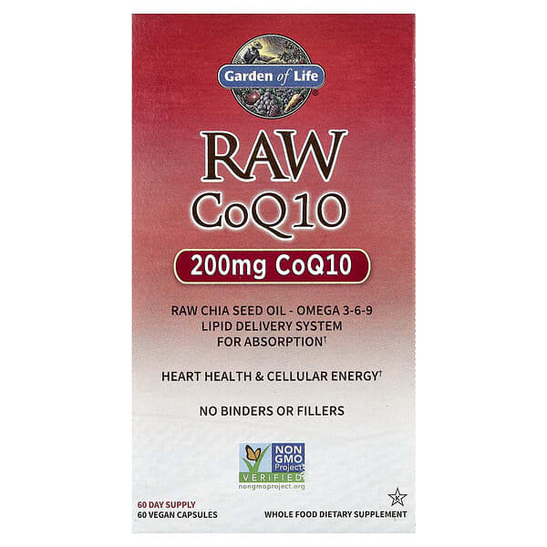 Garden of Life RAW CoQ10, 60 Vegan Capsules