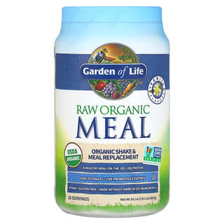 Garden of Life, Alimento orgánico crudo de RAW, Batido y reemplazo de las comidas, Vainilla, 969 g (2 lb 2 oz)