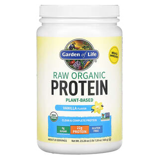 Garden of Life, необработанный органический протеин, со вкусом ванили, 660 г (1 фунт и 7,28 унции)