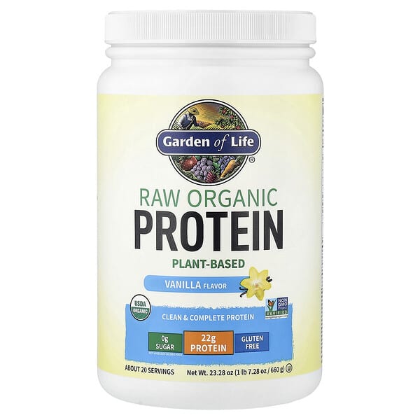 RAW Organic Protein, Vanilla, 1 lb 7.28 oz (660 g)