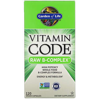 Garden of Life, Vitamin Code（ビタミンコード）、未加工B‐コンプレックス、ビーガンカプセル120粒