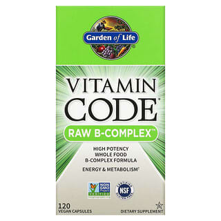 Garden of Life, Vitamin Code RAW B-Complex บรรจุแคปซูลวีแกน 120 แคปซูล