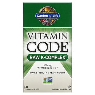 Garden of Life, Vitamin Code, Complejo de vitamina K RAW, 60 cápsulas veganas