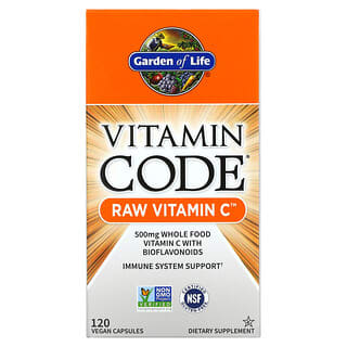 Garden of Life, Vitamin Code، RAW Vitamin C، 250 ملجم، 120 كبسولة نباتية