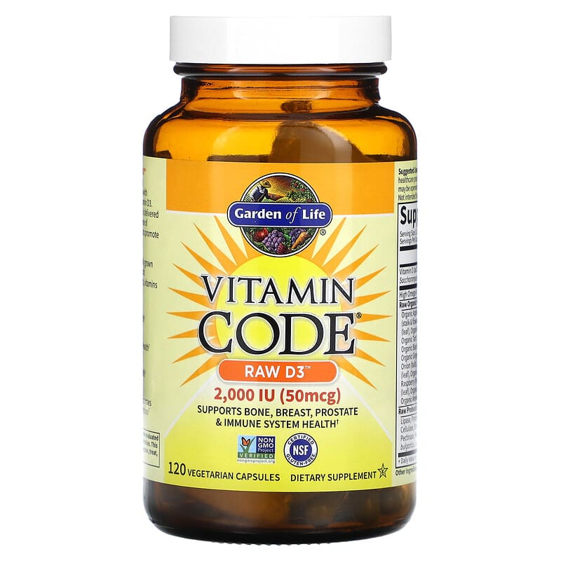Vitamin Code, RAW D3, 50 mcg (2,000 IU), 120 Vegetarian Capsules