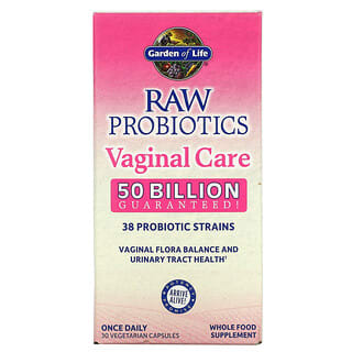 Garden of Life, Probiotiques RAW, Soin vaginal, 50 milliards, 30 capsules végétariennes