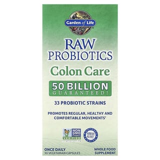 Garden of Life, Probiotiques RAW, Soin du côlon, 30 capsules végétariennes