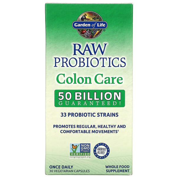 غاردن أوف لايف‏, RAW Probiotics، مكمل غذائي للعناية بالقولون، 30 كبسولة نباتية