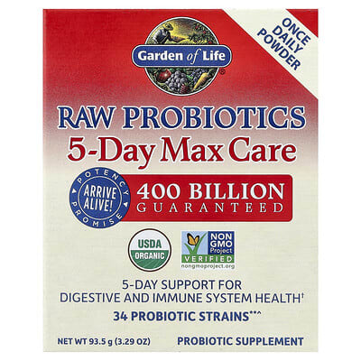 Garden of Life, RAW Probiotics 5-Day Max Care, 3.29 oz (93.5 g)