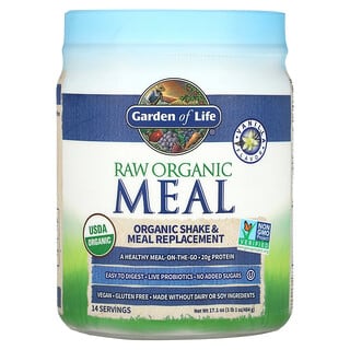 Garden of Life, RAW 有機膳食、奶昔和代餐，香草味，1 磅 1 盎司（484 克）