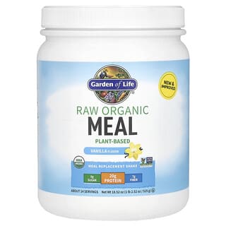 Garden of Life, RAW Organic Meal Replacement Shake, Plant-Based, Vanilla, 1 lb 2.52 oz (525 g)