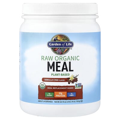 Garden of Life, RAW Organic Meal Replacement Shake, Vanilla Chai, 18.76 oz (532 g)