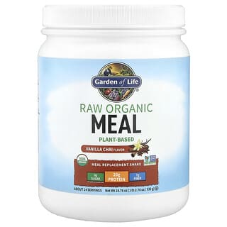 Garden of Life, Farinha Orgânica RAW, Shake e Substitutos de Refeição, Chai Condimentado de Baunilha, 454 g (16 oz)