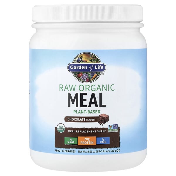 RAW Organic Meal Replacement Shake, Chocolate, 19.01 oz (539 g)