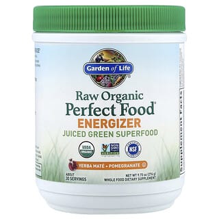 Garden of Life, RAW Organic Perfect Food Energizer，巴拉圭茶 - 石榴，9.73 盎司（276 克）