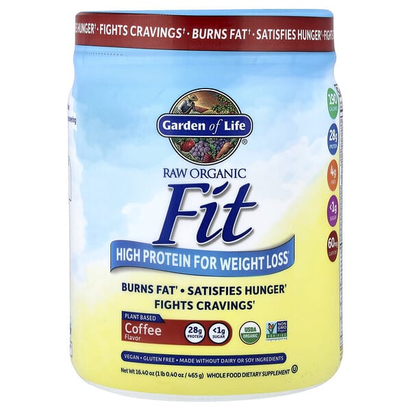 Garden of Life, RAW Organic Fit, High Protein for Weight Loss, Coffee, 1 lb 0.40 oz (465 g) — product photo 1