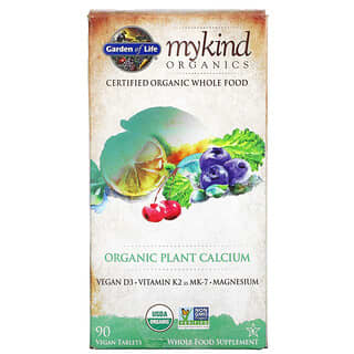 Garden of Life, MyKind Organics 有機植物鈣全素食片，90 片裝