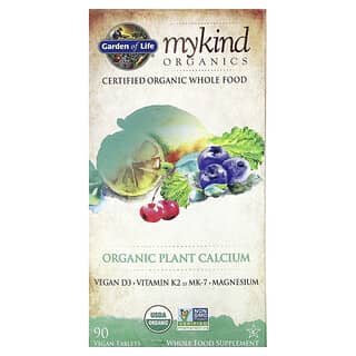 Garden of Life, My Kind Organics, органический растительный кальций, 90 веганских таблеток