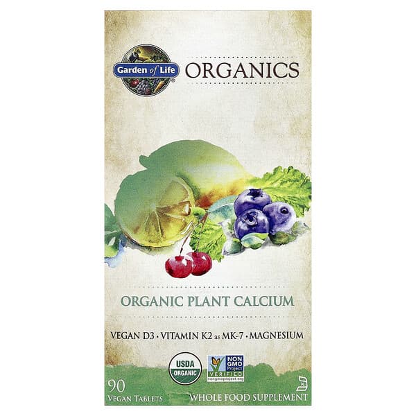 Garden of Life, MyKind Organics 有機植物鈣全素食片，90 片裝