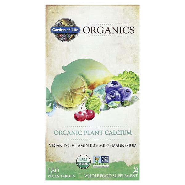 Garden of Life Organics, Organic Plant Calcium, 180 Vegan Tablets