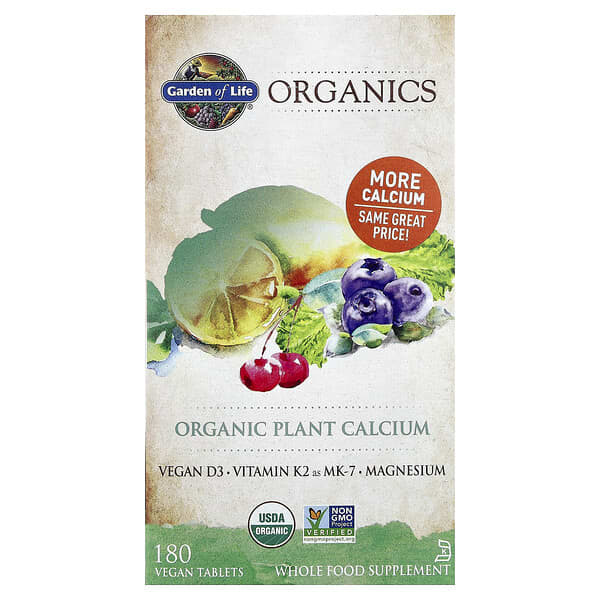 Garden of Life, MyKind Organics，有機植物鈣，180 片全素片