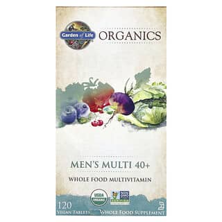 Garden of Life, Organics, Men‘s Multi 40+, Multivitamin für Männer ab 40, 120 vegane Tabletten