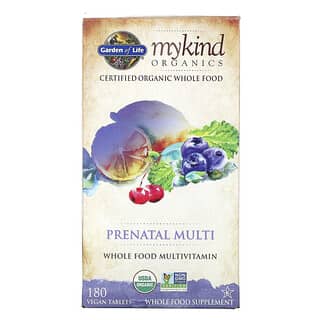 Garden of Life, MyKind Organics, Suplemento multivitamínico prenatal, 180 comprimidos veganos