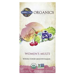 Garden of Life, Organics, Suplemento multivitamínico para mujeres, 60 comprimidos veganos