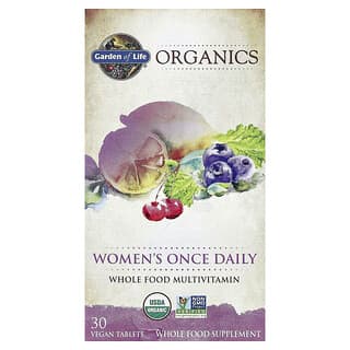 Garden of Life, Organics, Women's Once Daily, einmal tägliche Einnahme für Frauen, 30 vegane Tabletten