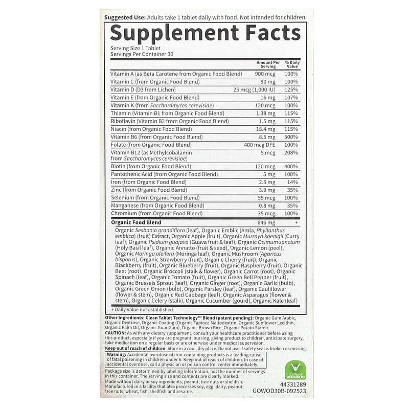 MyKind Organics, Women's Once Daily , 30 Vegan Tablets