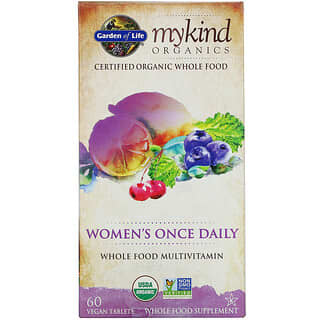 Garden of Life, MyKind Organics، للنساء مرة واحدة يوميًا، 60 قرصًا نباتيًا صرفًا