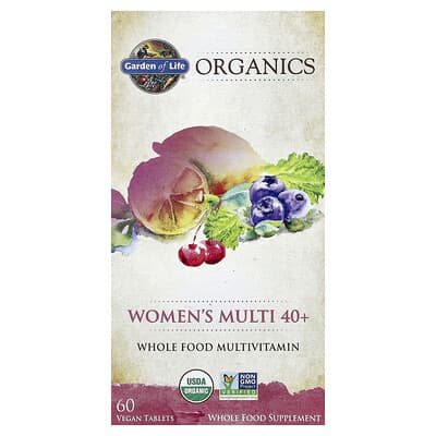 Garden of Life, Organics, Multi-Nutrient for Women 40+, 60 Vegan Tablets