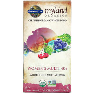 Garden of Life, MyKind Organics, Suplemento multivitamínico para mujeres de 40 años en adelante, 60 comprimidos veganos