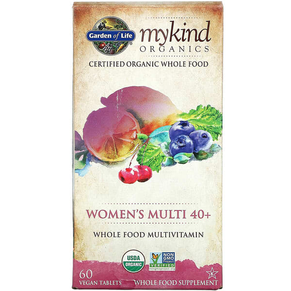 Garden of Life, MyKind Organics，40 岁以上女性多营养素片，60 片全素片